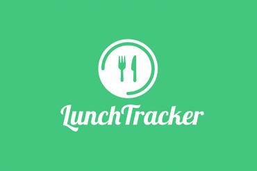 Lunch Tracker banner having fork and knife logo on it
