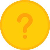 A yellow circle with a question mark, symbolizing uncertainty or inquiry.