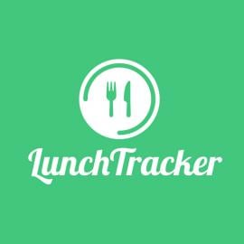 El logotipo del rastreador de almuerzos sobre un fondo verde vibrante.