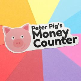 peter pig's money counter banner having a pig face on it