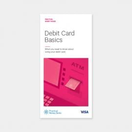 debit card basics banner having an ATM image on it