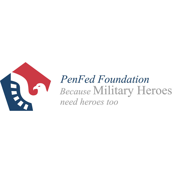 Logo for PenFed Foundation, supporting military heroes.