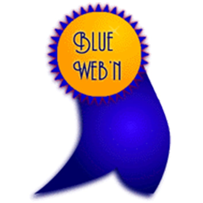 A minimalist blue 'web'n' logo, representing a web-related brand or service.